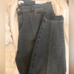 NWT Loft modern skinny washed black jeans - size 16